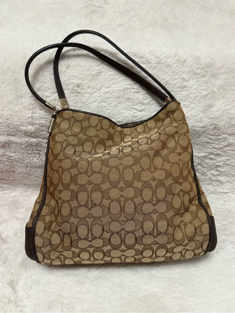 Coach Phoebe Shoulder Bag Tan/Brown Signature Canvas